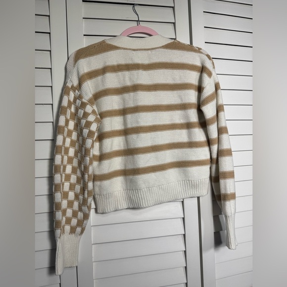 Sincerly Jules Women's Mixed Checked & Striped Cardigan Sweater Size XS - Picture 5 of 5